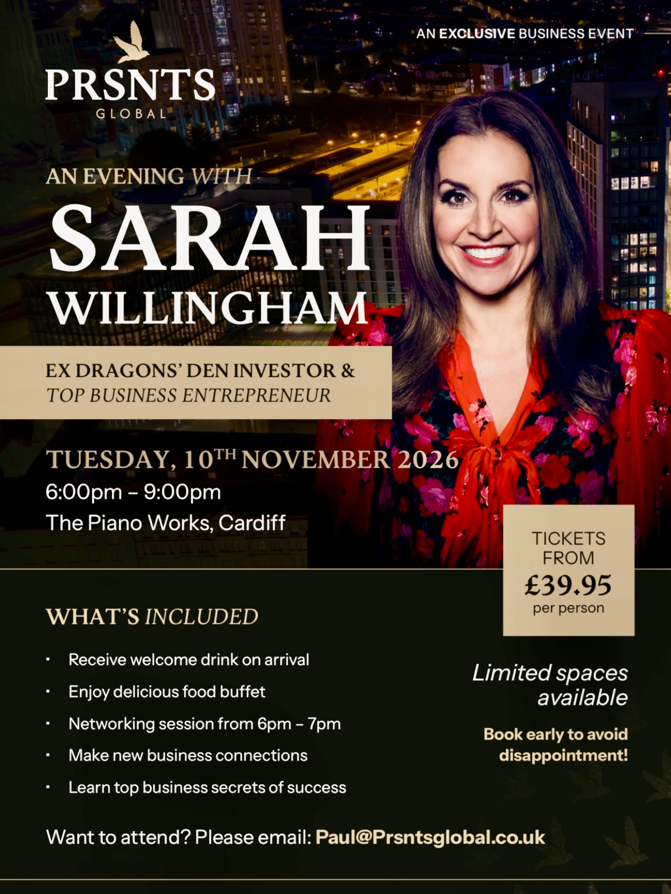 An Evening with Sarah Willingham — From Dragons' Den to Business Success